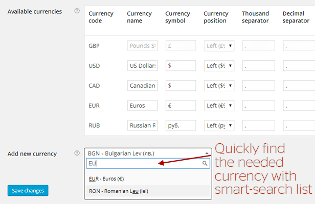 currency exchange widget wordpress